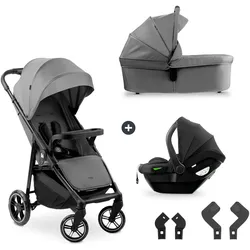 Kinder-Buggy HAUCK "Shop N Care Trio Set", Baby, grau, Kinderwagen, inkl. Babyschale, Babywanne und Adapter