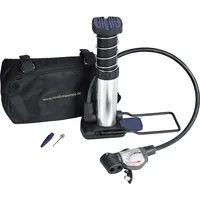 Bikers Dream Mini Fußpumpe mit analogem Manometer, schwarz