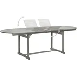 vidaXL Garten-Esstisch (160-240)x100x75 cm Massivholz Akazie Grau