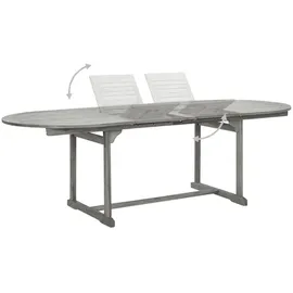 vidaXL Garten-Esstisch (160-240)x100x75 cm Massivholz Akazie Grau