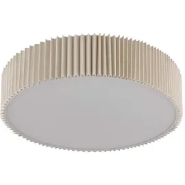 GLOBO Deckenleuchte Deckenlampe Wohnzimmerlampe Metall Weiß Textil Natur D 53 cm