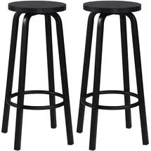 Woltu Barhocker 72 cm rund Schwarz