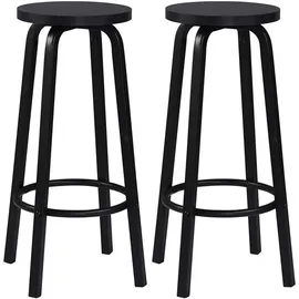 Woltu Barhocker 72 cm rund Schwarz