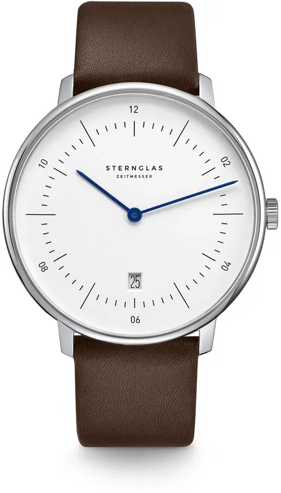 STERNGLAS - NAOS XL - weiß - silber - premium dunkelbraun / 42MM