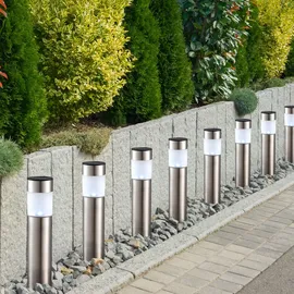 GLOBO LED Solarleuchten, Edelstahl, DxH 6,3x38 cm