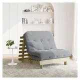 vidaXL Futon Schlafsofa mit Matratze 100x206x11 Kieferholz Imprägniert