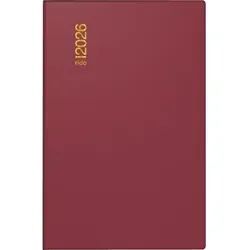 Rido Taschenkalender Partner Industrie I 7,2x11,2cm 1 Woche/2 Seiten Kunststoff bordeaux 2026