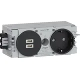 Hager Steckdose 1-fach mit USB 20 W Graphitschwarz 1 St.