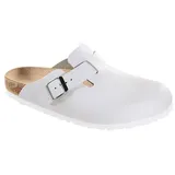 Birkenstock Leder-Clogs "Boston" in Weiß - Weite S - 41