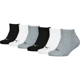 Puma Sneakersocken 6er Pack Schwarz/Weiß/Grau 39-42