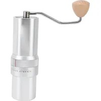 Tragbare, Manuelle Kaffeemühle (30 G), Edelstahl-kegelmahlwerk, Ideal Für Reisen Und Camping, Silberfarben