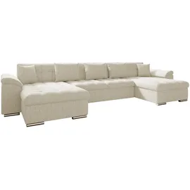 Mirjan24 Wohnlandschaft Wicenza Cord, Eckcouch mit Schlaffunktion, Symmetrisches U-Form,