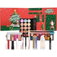 Kosmetik-Adventskalender, Weihnachts-Beauty-Geschenkset, Weihnachts-Kosmetikset, Hautpflege-Countdown-Kalender, Make-up-Adventskalender - Rot