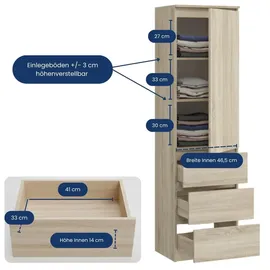 home collective Kleiderschrank 50x40x180 cm Beige