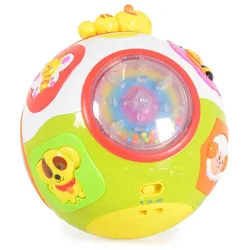 Moni Musikspielzeug Aktivitätsball 938 Geräusche Tierknöpfe Lichter ab 6 Monaten bunt