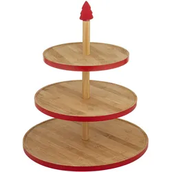 ladelle 3-stöckige Etagere Dasher 39,5 cm Holz Rot