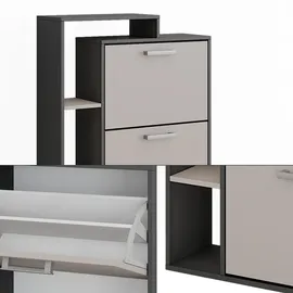 Vicco Orlando 80 x 128,3 x 24,2 cm grau mit 3 Fächern / anthrazit greige