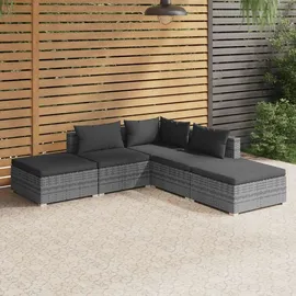 vidaXL 5-tlg. Garten-Lounge-Set mit Kissen grau