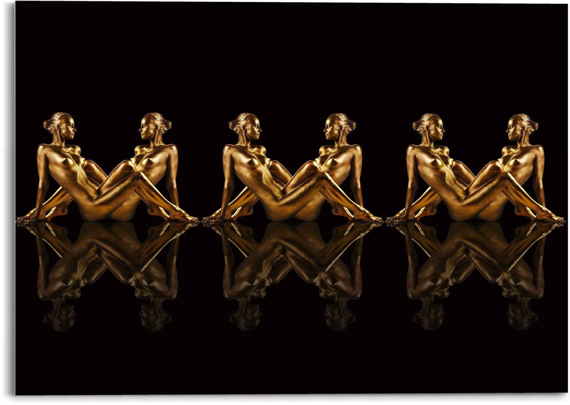 Reinders! Glasbild »Glasbild Frauen in Gold Symmetrie - Caleidoscoop«, Frau, (1 St.) Reinders! schwarz