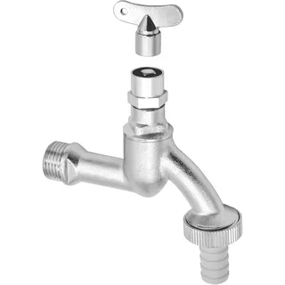 VARIOSAN Auslaufventil mit Steckschlüssel 14405, 1/2", matt, verchromt, mit Schl...