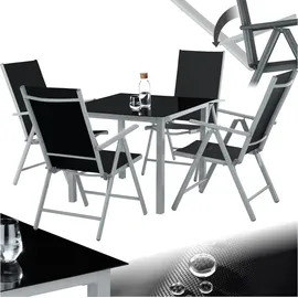 Tectake Sitzgruppe 5-tlg. silber/grau