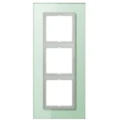 Jung LSP983GLAS Glasrahmen 3fach, senkrechte und waagerechte Montage, Glas, LS PLUS, mattweiß
