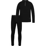 normani Outdoor Sports Merino Oberteil „Nyapari“ und Merino Hose „Mackay“ in Schwarz | Gr.: 110/116