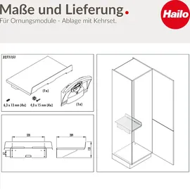 HAILO Universalablage Metall dunkelgrau mit Kehrset rot