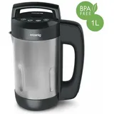 h.koenig Beheizbarer Suppenmixer 1.1L MXC20 Inox Schwarz, Professionelles Multifunktionsgerät, Mixfunktion, 2 Kochprogramme, 850W