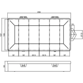 InLine InLine® Kleinteilebox, 6 Fächer, Abmessungen: 206x107x33mm, transparent