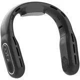 Faltbar Hals Ventilator mit LED-Display, 2025 Upgrade Blattloser Wiederaufladbarer Akku Ventilator Zum Umhängen, Portable Leafless Hanging Neck Fan, Nackenventilator für Reisen Sport Außen (Schwarz)