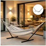 ibettertec Hängemattengestell Kompatibler Hängemattenständer Hängemattengestell Garten Strand Metall, Patio Hängemattenständer (nur mit Hängemattenständer) bis 120KG schwarz