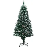vidaXL Künstlicher Weihnachtsbaum mit Zapfen und Schnee Grün 180 cm