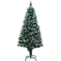 vidaXL Künstlicher Weihnachtsbaum mit Zapfen und Schnee Grün 180 cm