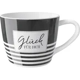 La Vida Porzellan Tasse Streifen Glück für dich (Geschenkbox, 6 x)