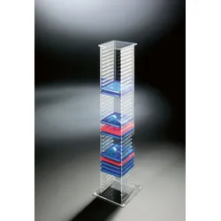 CD-Regal PLACES OF STYLE "Remus", transparent, B:20cm H:101cm T:20cm, Acrylglas, Regale, aus Acrylglas