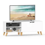 VASAGLE Calicosy Tv-Möbel, weiß Holz, 40x45x140 cm Wohnzimmer, Wohnzimmertische, Couchtische