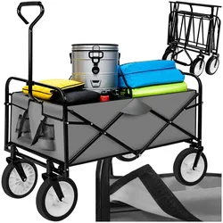 tectake® Bollerwagen, faltbar, abnehmbarer Stoffeinsatz mit 2 Netztaschen, Belastbarkeit 80 kg