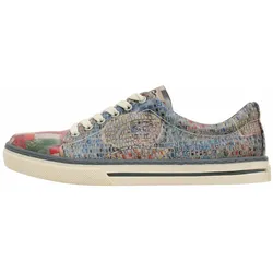 Sneaker DOGO "Classic Schnürsneaker Picture Perfect Damen Sneaker", Damen, Gr. 37, Normalschaft, bunt (mehrfarbig, blau, rot), Lederimitat, Schuhe, Vegan