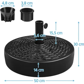 Yaheetech Schirmständer Kunststoff Φ 50 cm Schwarz
