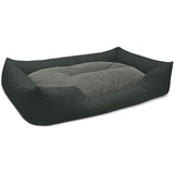 BedDog Hundebett MIMI Hundesofa aus Cordura, Microfaser-Velours Hundekissen,ROCK-FLOW (grau/anthrazit),(XXXL) ca. 150x110x28cm - Grau