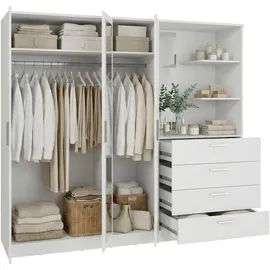 Forte Panama Kleiderschrank 200 199 x 52,7 x 181 Weiß