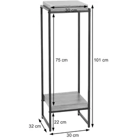 Mendler Blumentisch HWC-K71, Blumenregal Beistelltisch Pflanzregal, MVG-zertifiziert MDF Metall ~ dunkelgrau, 101cm