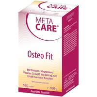 META CARE Osteo Fit – Mit Vitamin D3 & K2 – Zum Erhalt gesunder Knochen (Magnesium, Calcium) – Vegetarisch – Glutenfrei – Lactosefrei – 180 Kapseln