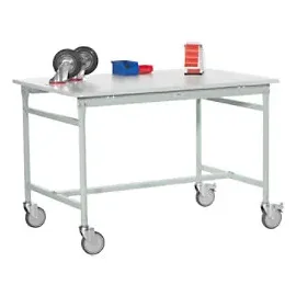 Manuflex Beistelltisch Mobil Basis Multiplex Hellgrau 750 x 500 x 850 mm