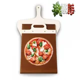 Verschiebbarer Pizzaschieber 19,7 X 11,8 X 0,7 Zoll, das Pizzabrett, das Pizza Transportiert, Verschiebbarer Pizzaschieber mit Komfortablem Griff, Zubehör für Pizzaöfen
