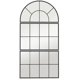 Homcom Wandspiegel Schwarz Glas, 2x53x76 cm Spiegel mit Metallrahmen , , , Spiegel, Wandspiegel