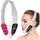 Elektrisches V-Face Shaping Massagegerät, Jawline Trainer 5 Modi Rotlichtlampe Gesichtsmassagegerät, Doppelkinn Entfernen V Gesicht Kiefer Trainer