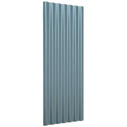vidaXL Dachpaneele 12 Stk. Pulverbeschichteter Stahl Grau 100x36 cm