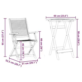 vidaXL Bistroset 3-tlg. Braun
